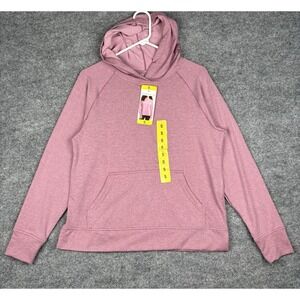 Danskin Women's Long Sleeve Melange Hoodie Pullover with Kangaroo Pocket Small